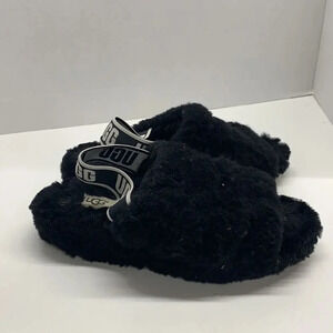 UGG
Fluff Yeah Black White Shearling Fur Slippers Women's Size 7